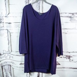 NWOT SLINKY BRAND Navy 3X Blouse